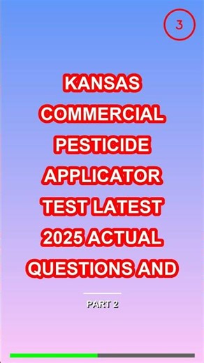 Kansas Commercial Pesticide Applicator Test Latest