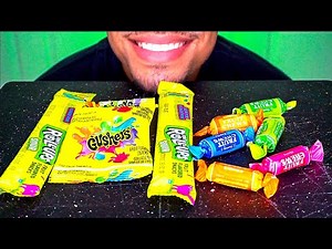 ASMR EATING CANDY NO TALKING MUKBANG JERRY FOOD TREATS PARTY GUSHERS FRUIT ROLL UPS CHEWS SNACKS