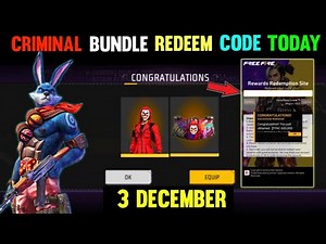 FREE FIRE REDEEM CODE TODAY 3 DESEMBER REDEEM CODE FREE FIRE | FF REDEEM CODE TODAY 3 DESEMBER FF