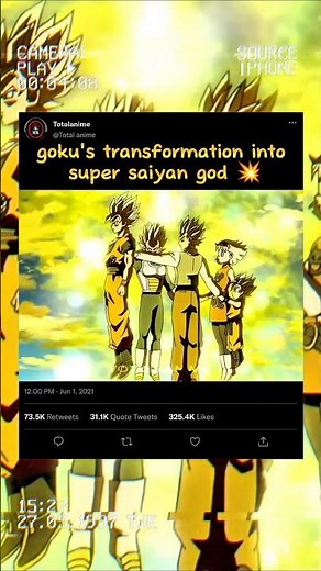 goku's transformation into super saiyan god 💥#goku #dragonballsuper #dragonball #anime #shorts