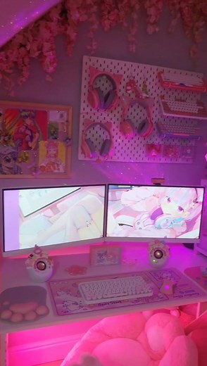Kawaii Pink Gamer Girl Room Setup Tour