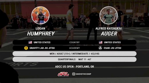 Alfred Ka'ehukai Auger vs Logan Humphrey 2026 ADCC Portland Open