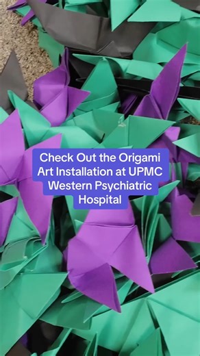 Did you know that origami can be used as a coping mechanism? At UPMC Western Psychiatric Hospital, the Inpatient Private Academic School teachers worked with child and adolescent patients and staff for over two months to make more than 12,000 pieces of origami. The pieces of origami were arranged in honor of Suicide Prevention Awareness Month, reminding people not to give up but to #Stay. Patients and staff decorated some origami pieces with words of encouragement and hope. Check out this beauti