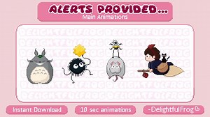 X7 Cute Animated Alerts/cute Twitch Alerts | Instant Download for Your Stream - Funny, Anime - Etsy