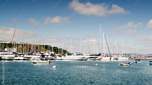 traditional english seaside town with fishing port