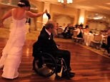 Bride dances with her wheelchair-bound dad at wedding