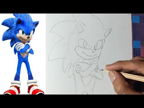 How to draw sonic //outline step by step