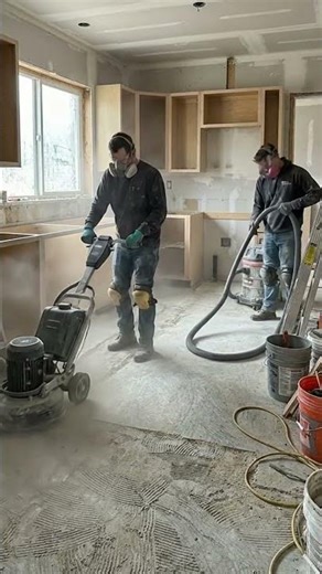 DIY Metallic Epoxy Kitchen Floor (Start to Finish) #shorts #beforeafter #woodworking #epoxyfloor