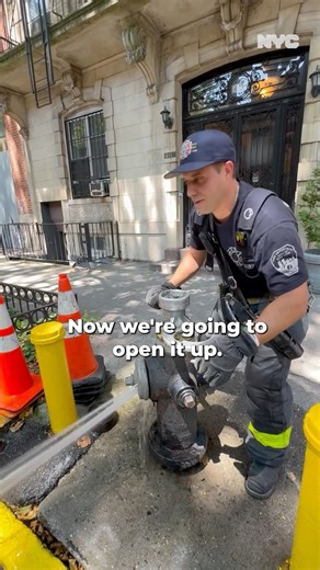 1M views · 10K reactions | POV: you need to put out a fire in the middle of an educational video. Need to cool off? Request a fire hydrant spray cap at your local firehouse.  | NYC Mayor's Office | Facebook