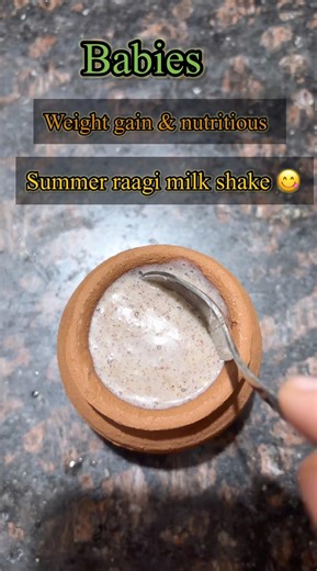 10 months plus baby’s summer raagi milk shake 😋#utubeshorts #viral #trending #yt #summerdrink