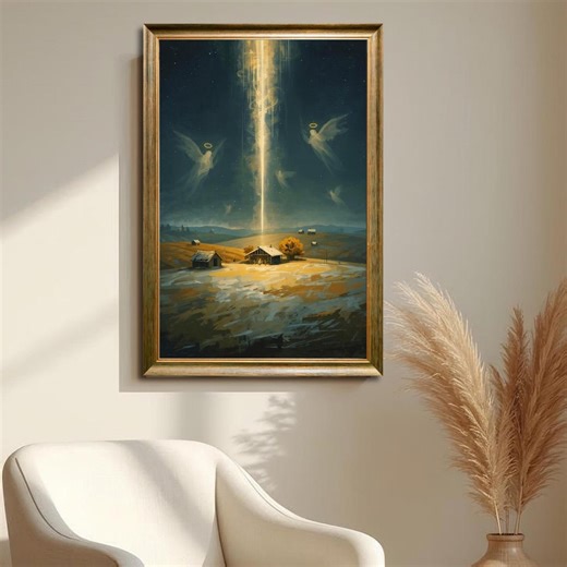 Nativity Star of Bethlehem Catholic Wall Art, Abstract Printable Christian Artwork for Elegant Living Room, Housewarming Gift, Digital Art - Etsy