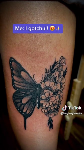 Butterfly and Flower Tattoo Design Ideas