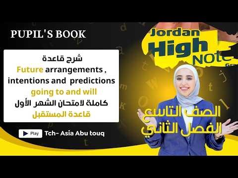 الصف التاسع-فصل ثاني- شرح قاعدة المستقبل Future arrangement intentions and predictions