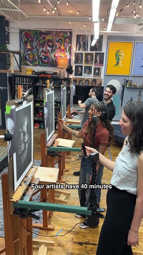 Artists Compete: Drawing a Skull with Erasers