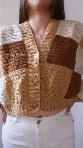 🤎Crochet cardigan🤎Tutorial on my channel✨️What colors would you use? #isabellacrochet #cardigan