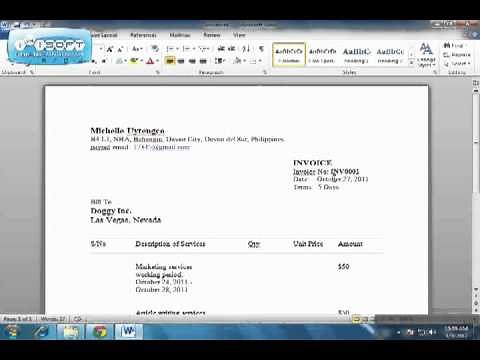 How to create an invoice in PDF format