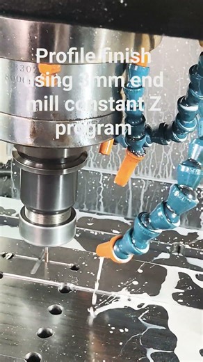 #vmc Profile finish using 3mm end mill constant Z program please like and subscribe my channel