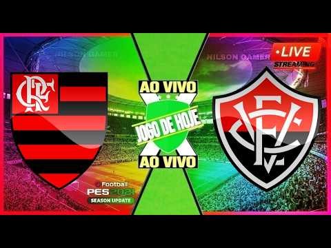 PARTIDA JOGO DE IDA FLAMENGO SAI NA FRENTE DO VITÓRIA GAMEPLAY NO PC PES21 SIMULAÇÃO