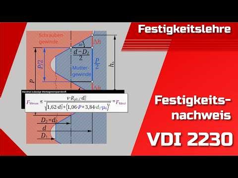 Strength verification for bolted connections | VDI 2230 | Tightening factor | Minimum screw-in depth