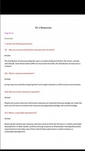 Resources ncert question answer - class 8th SST geography chapter 1 resource ncert question answer