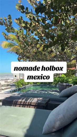 i’d been ddyyyiiinnggg to stay here for the longest time! @nomadeholbox even upgraded our room to a treehouse suite where we drank a bottle of wine and watched the sunset from our private roof 😍 staff, food, room all 10/10! link to book in my bio 🥰 not an ad!! #holbox #islaholbox #mexico #nomadeholbox