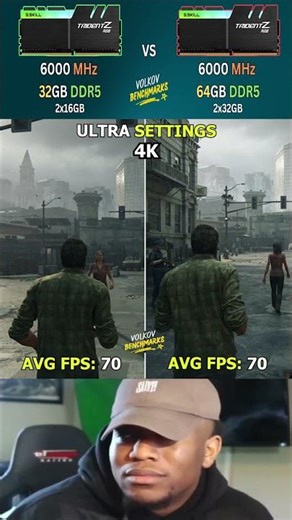 RAM 32GB 6000MHz vs 64GB 6000MHz - How Much RAM Do You Need for Gaming? #ram #pcgaming #shorts