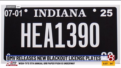 Indiana's new "blackout" license plate