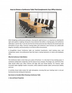 How to Choose a Conference Table That Complements Your Office Interiors - SlideServe