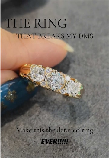 This diamond ring feels like it came straight out of another era ✨ Vintage-inspired details, rich gold tone, and insane sparkle. Bold, timeless, and impossible to ignore. Look at the craftsmanship. The engraved details, the wide band, the sparkle ✨ This is vintage done right. #vintagevibes #vintagering #engravedring #labgrowndiamond #diamondring