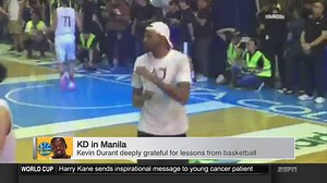 48K views · 843 reactions | In his return to Manila, Kevin Durant spoke of his newest signature shoe, expressed his excitement over DeMarcus Cousins joining the Warriors and reflected on his NBA journey. *** Watch #SportsCenterPH every night at 9:30 PM on TV5 and via live stream on Sports5's YouTube channel. | One Sports | Facebook
