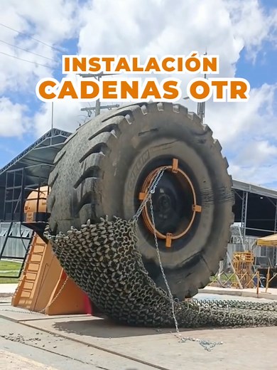 Instalación de cadenas de protección en neumáticos OTR para minería