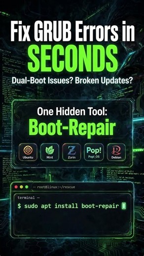 Penguin Power Tips - Hidden Linux Boot Repair Tool 🔧 (Fix GRUB in 1 Minute)
