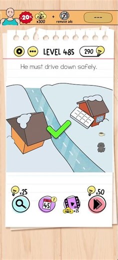 Brain Test Level 485 Solution & Walkthrough | Tricky Puzzles (Android & iOS Shorts)