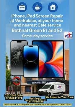 Cracked iPhone or iPad screen in Bethnal Green E1 or E2?