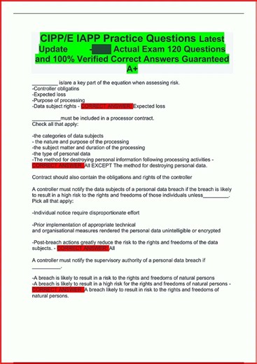 Cippe Iapp Practice Questions Latest Update Actual Exam 120 video