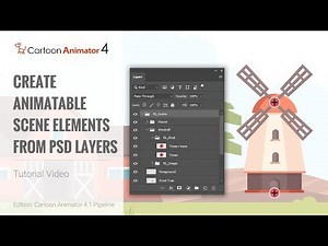 Cartoon Animator 4, Draw to Animate Tutorial - Create Animatable Scene Elements from PSD Layers