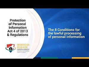 The 8 Conditions for the lawful processing of personal information
