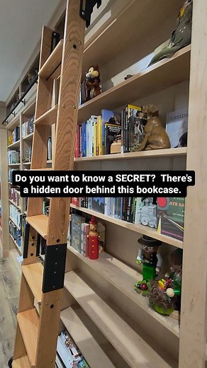 Do you want to know a SECRET? There's a Hidden door behind this bookcase. That leads to a hidden speakeasy and pool under the house. We design and build Insane Pools. #insanepools #lucaslagoons #secretdoor #speakeasy | Lucas Lagoons