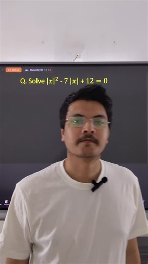 Maths by Chirag Nagar | CLASS 11th||Modulus Equation Problem|| CBSE/ ICSE | Instagram