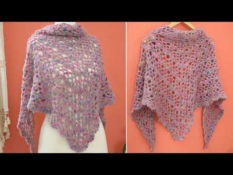 BEGINNER FRIENDLY Crochet Triangle Shawl Pattern Tutorial