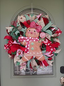 Gingerbread Girl Mesh Wreath; Christmas Holiday Festive Wreath - Etsy