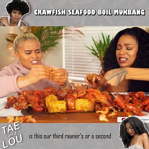 CRAWFISH SEAFOOD BOIL MUKBANG CHALLENGE (TAE VS LOU) #ASMR #MUKBANG #eatingshow #eatingsounds #food | Tae and Lou