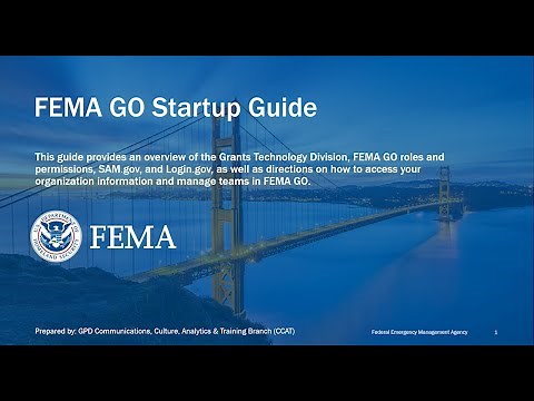 FEMA GO Startup Guide Video