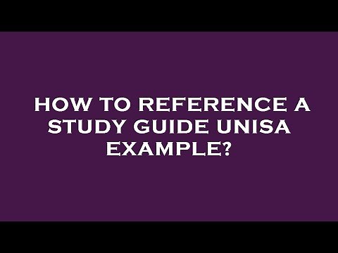 How to reference a study guide unisa example?
