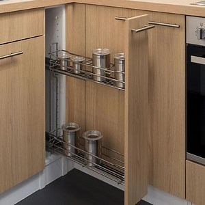 Even the narrowest gap in your kitchen can be turned into storage...
