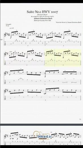 Suite No.1 BWV 1007 - J.S.Bach (Baroque Music) - For Classical Guitar