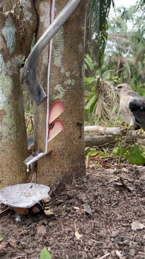 The Mysterious Sap Hidden Inside This Wild Tree… 🌳😳 #Mystery #Nature #fyp