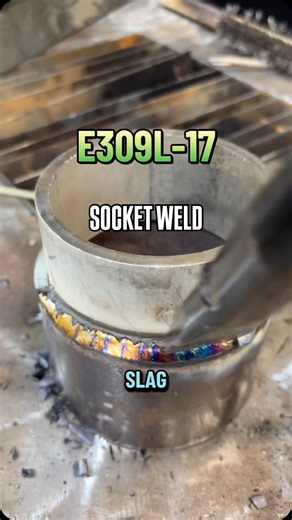 309 carbon to stainless socket weld. #stainless #309 #stickwelding #pipewelder #weldingschool | Sewing With Fire Welding