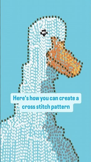 Easy to create a cross stitch pattern #procreate #shorts