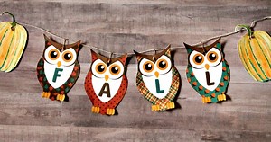 Free Easy to Make Printable Owl Banner for Fall